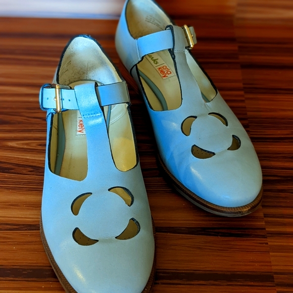 Orla Kiely Shoes Orla Kiely For Clarks Blue Leather Mary Janes
